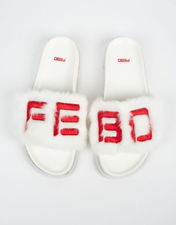 De FEBO Furry Slipper Speciaal wit