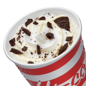 Ijs-co Oreo met witte chocoladesaus